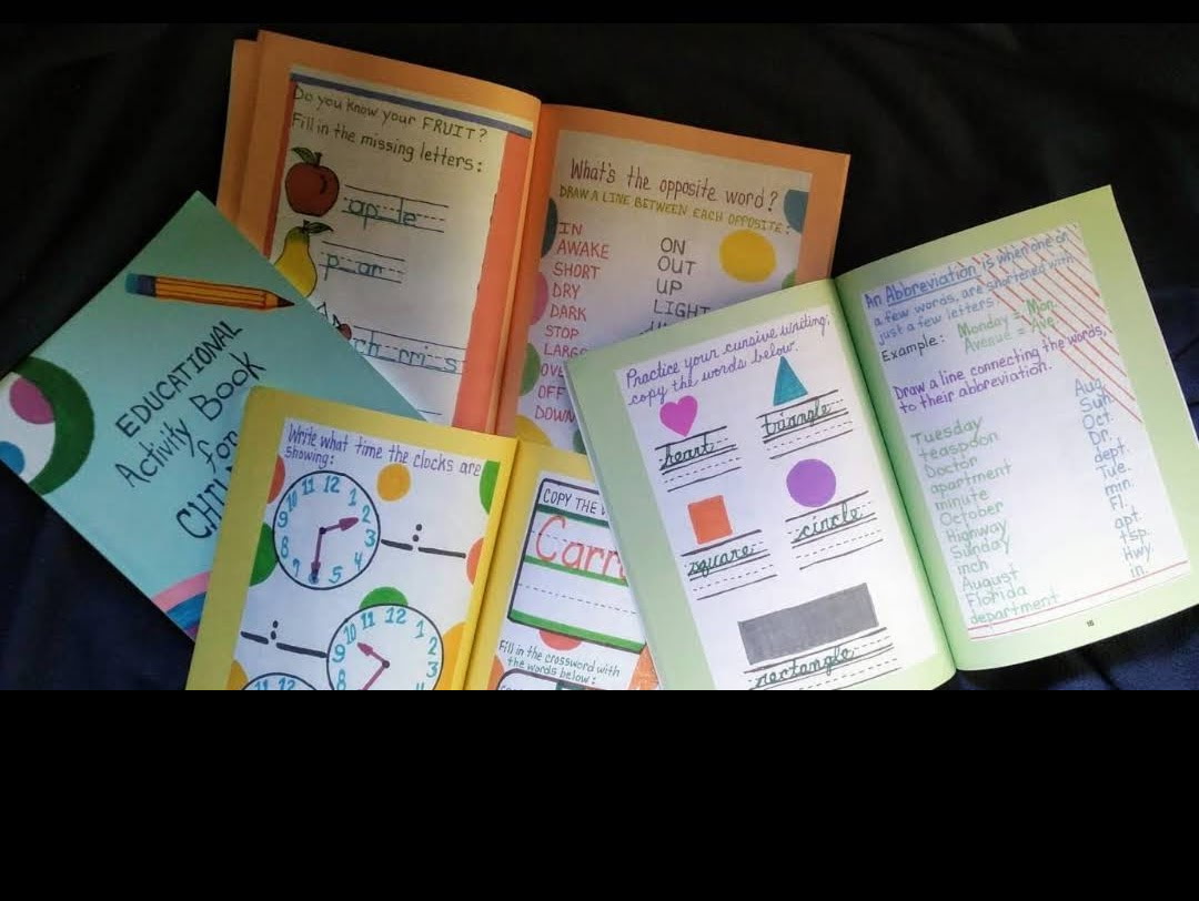 More interior pages from the activity book series